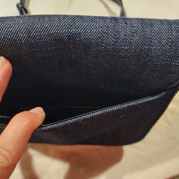 NWOT LAUREN Ralph Lauren Millbrook Denim Chain Crossbody Bag Navy - Picture 10 of 16